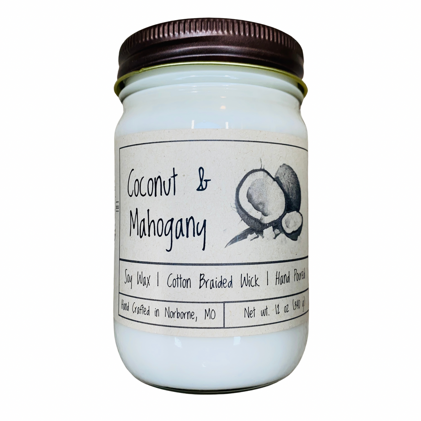 Coconut & Mahogany | Scented Soy Candle