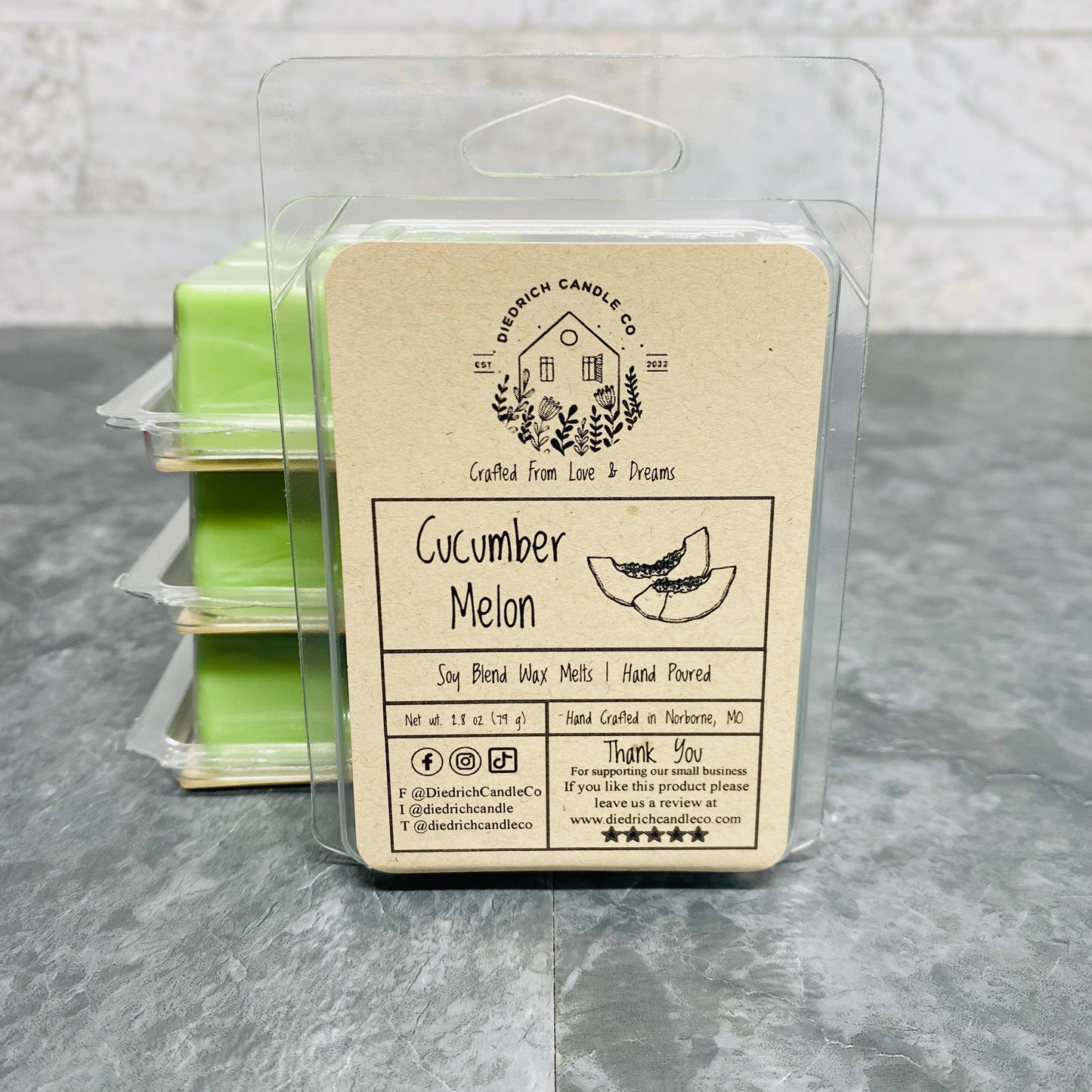 Cucumber Melon | Hand Poured Scented Soy Wax Melt