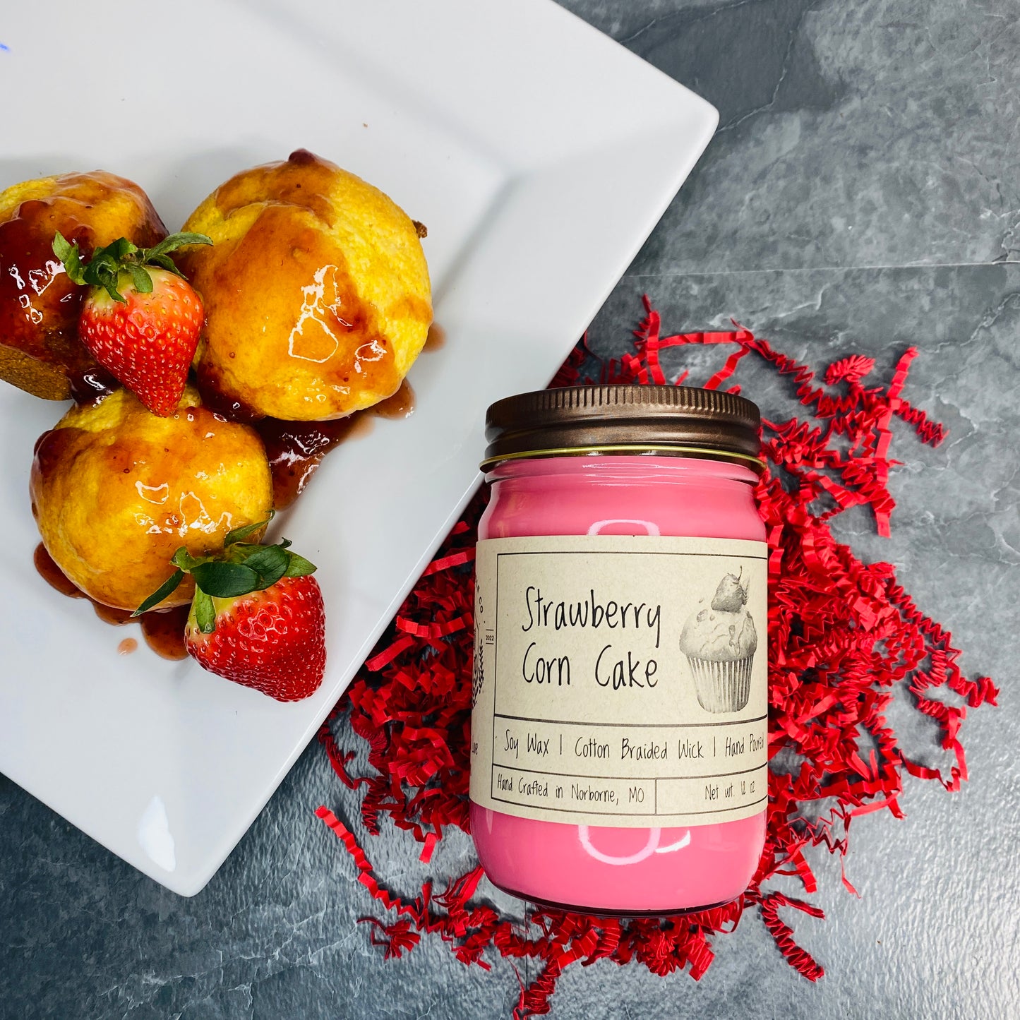 Strawberry Corn Cake | Hand Poured Scented Soy Candle