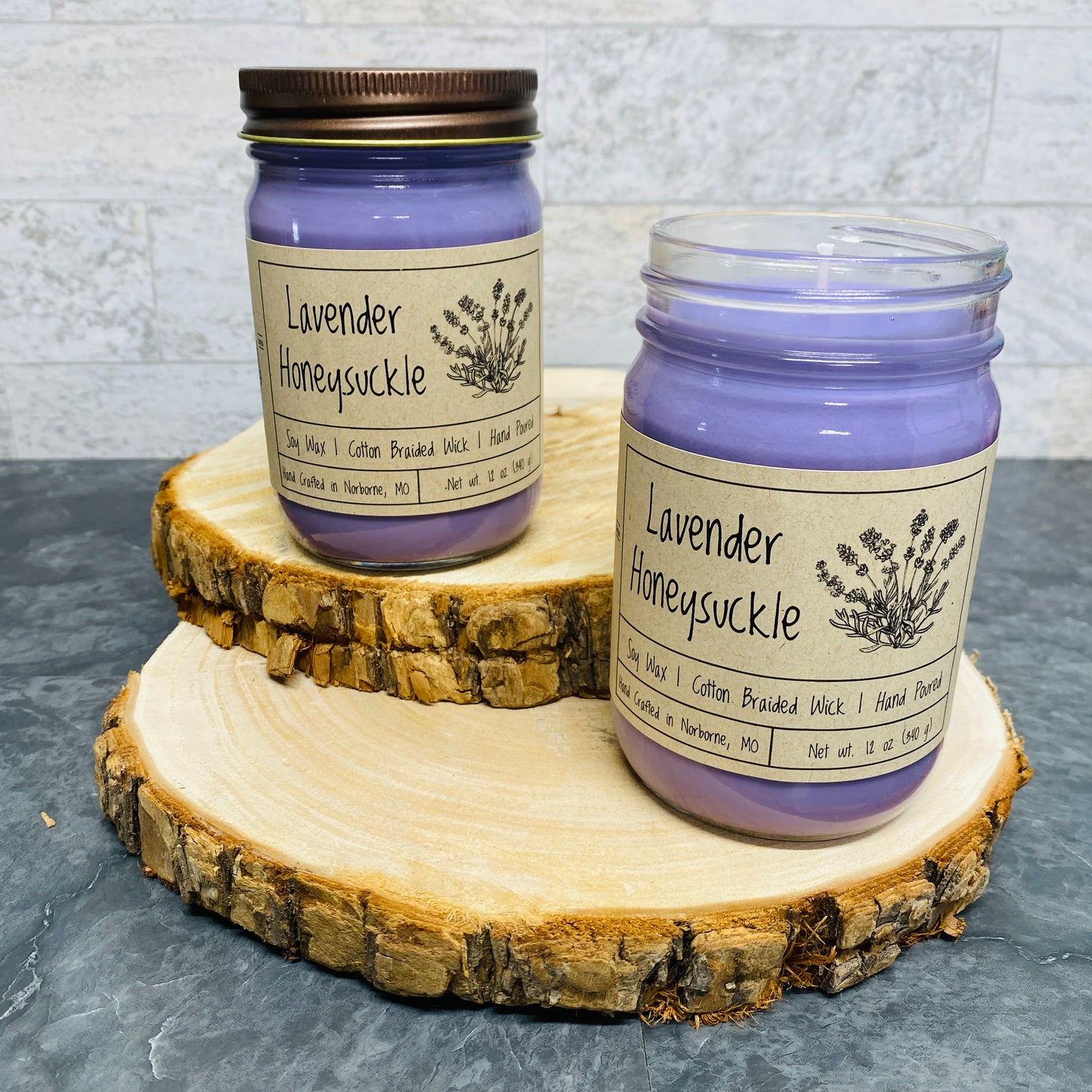 Lavender Honeysuckle | Hand Poured Scented Soy Candle