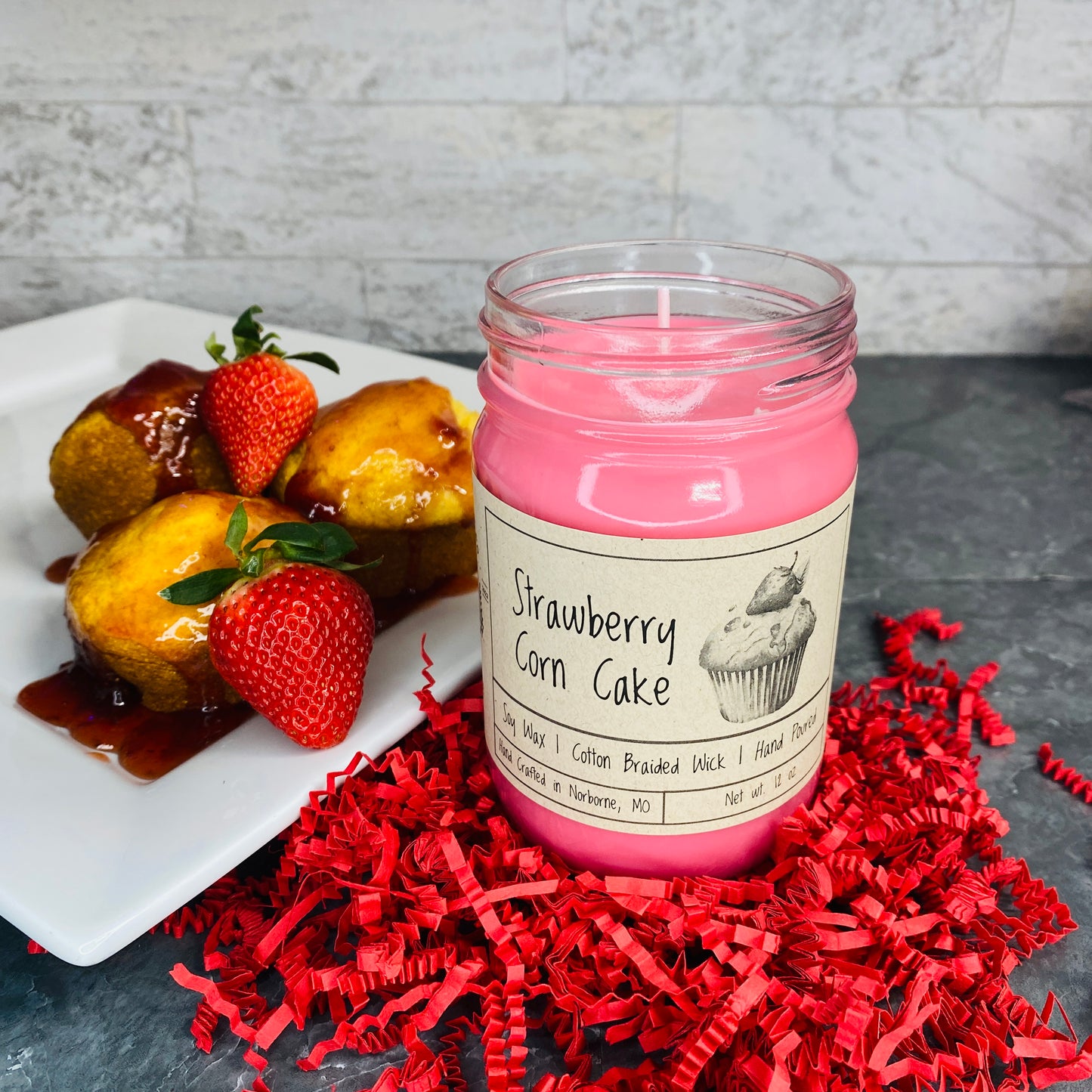 Strawberry Corn Cake | Hand Poured Scented Soy Candle