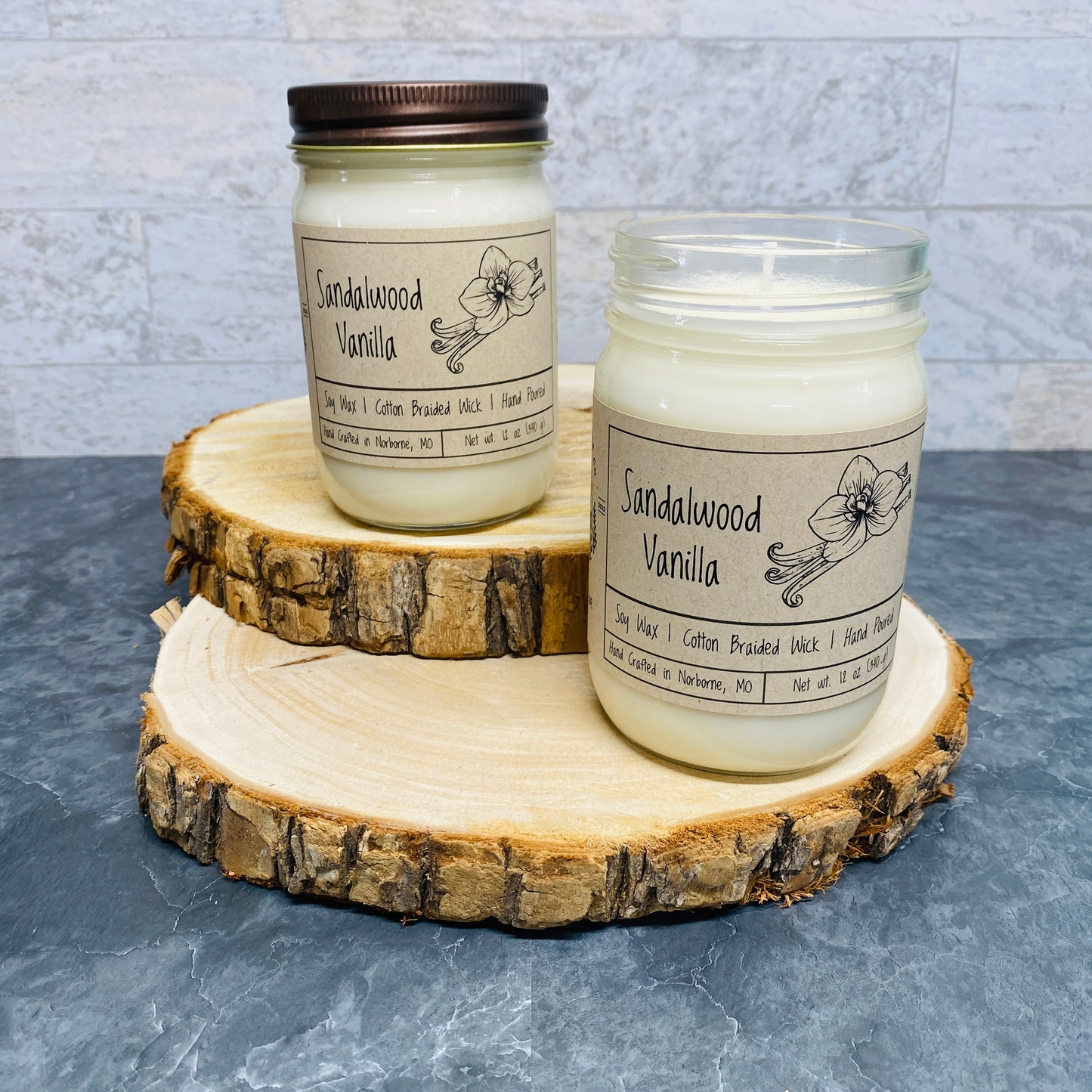 Sandalwood Vanilla | Hand Poured Scented Soy Candle