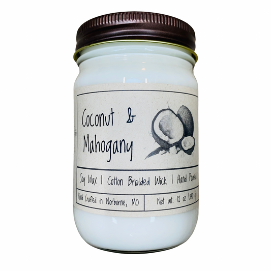 Coconut & Mahogany | Scented Soy Candle