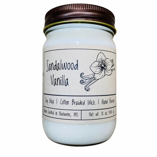 Sandalwood Vanilla | Hand Poured Scented Soy Candle