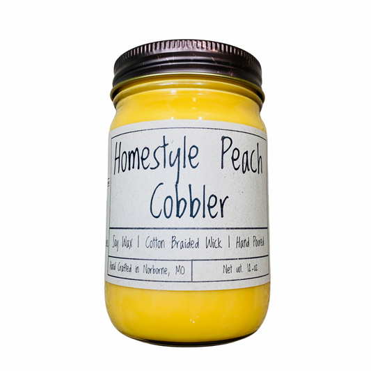 Homestyle Peach Cobbler | Hand Poured Scented Soy Candle