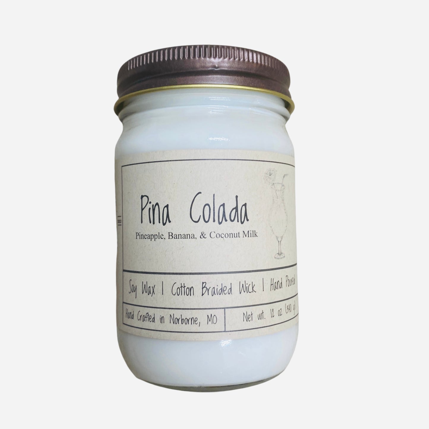 Pina Colada | Hand Poured Scented Soy Candle