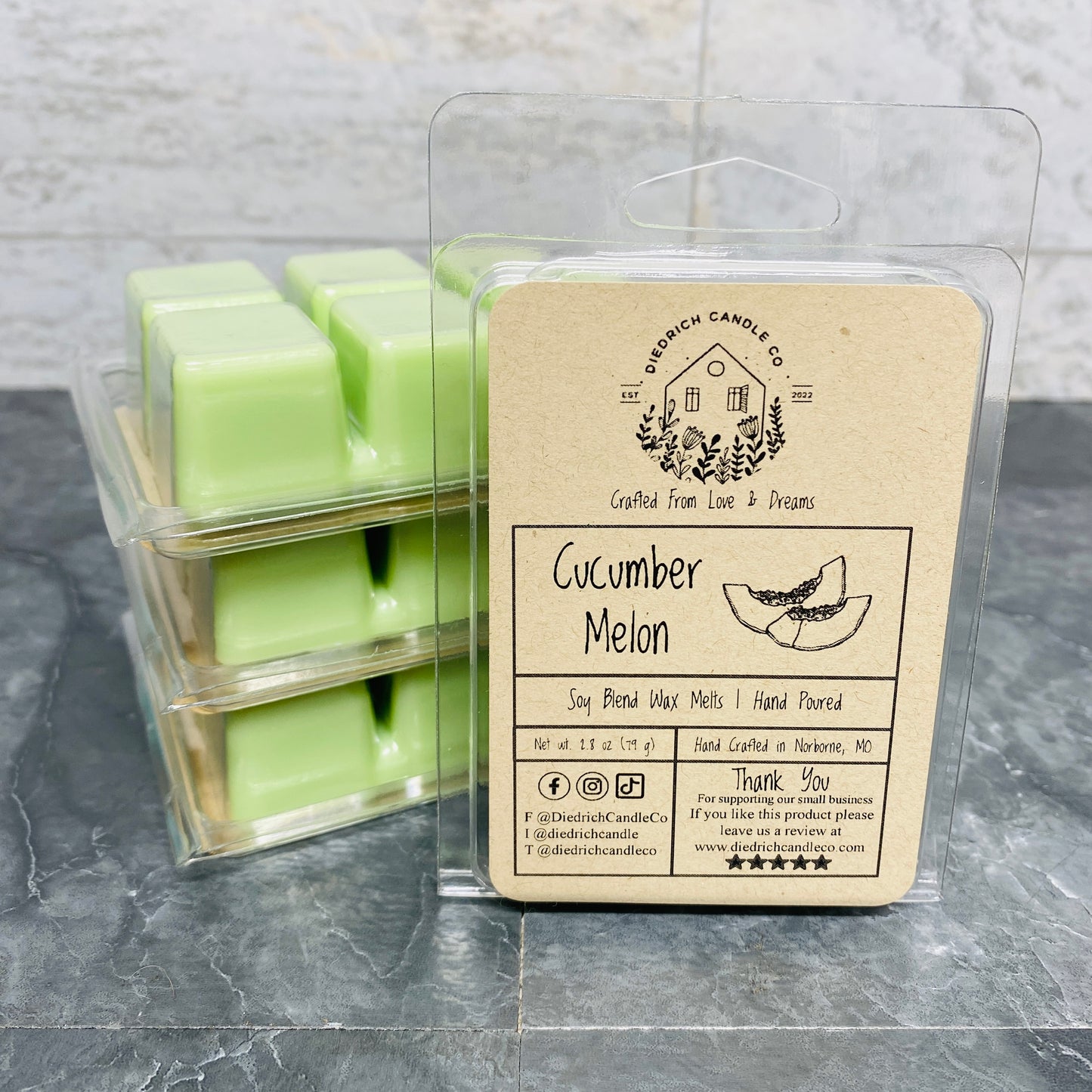 Cucumber Melon | Hand Poured Scented Soy Wax Melt